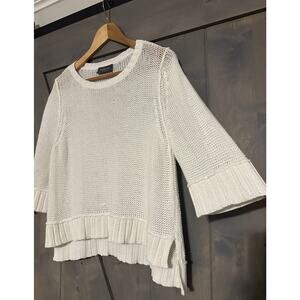 Wooden Ships Cotton Blend Open XS Knit Pullover Sweater Short Sleeve Beachy Boho